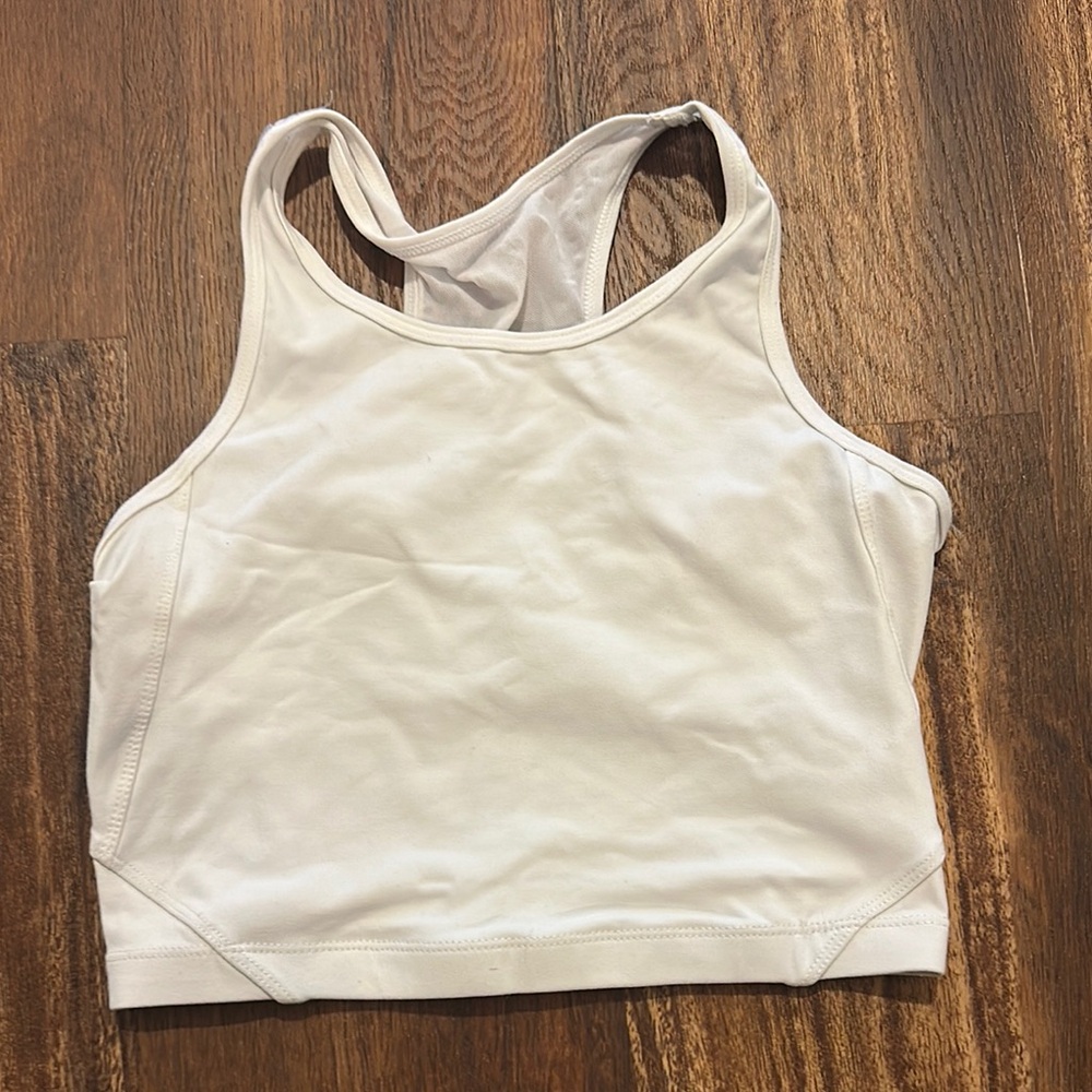 Born primitive White Racerback crop